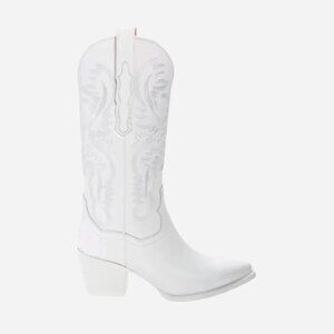 Jeffrey Campbell Dagget White Leather Women’s Ankle Boot Size 7.5